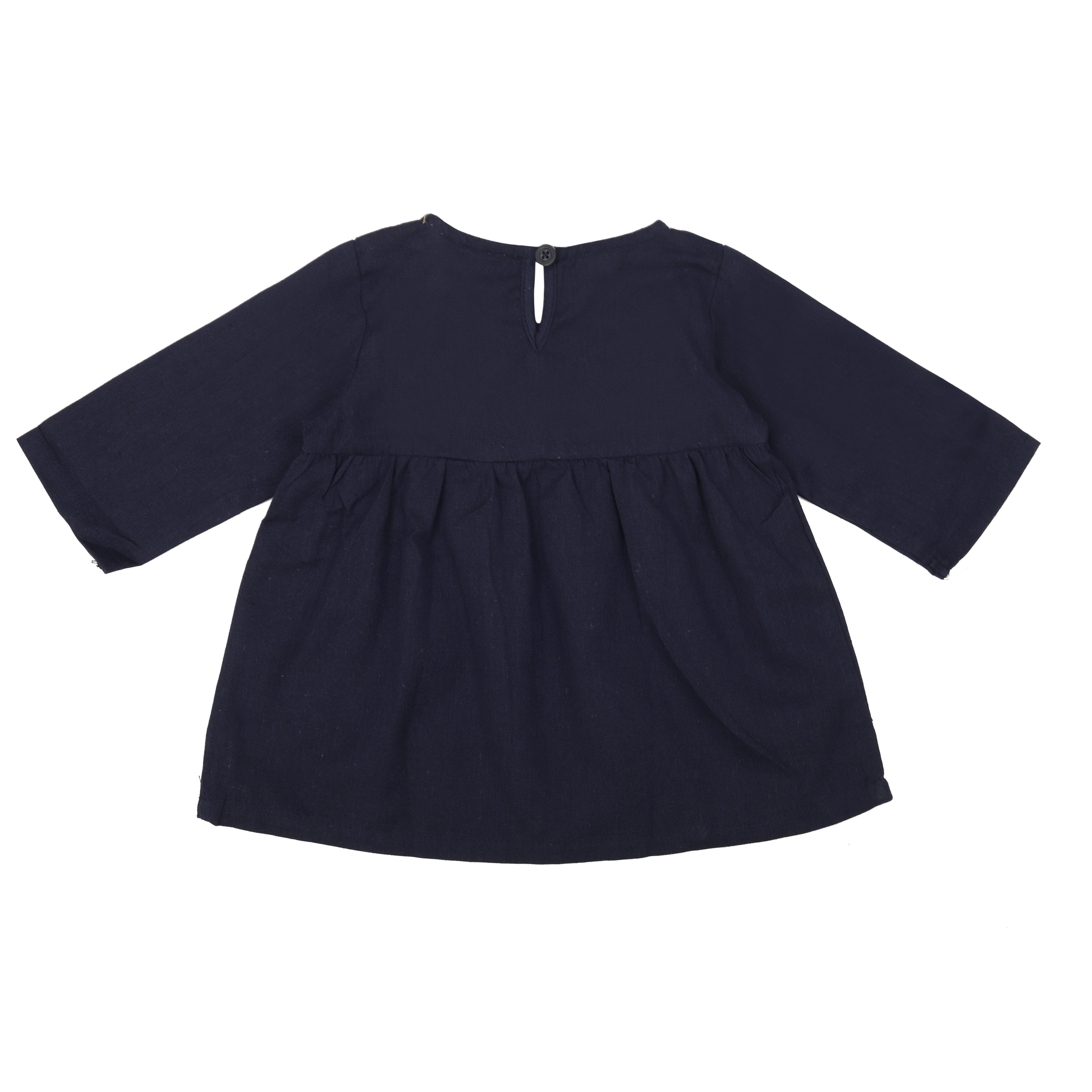 BownBee Girls Cotton Full Sleeve Top with Harem - Blue