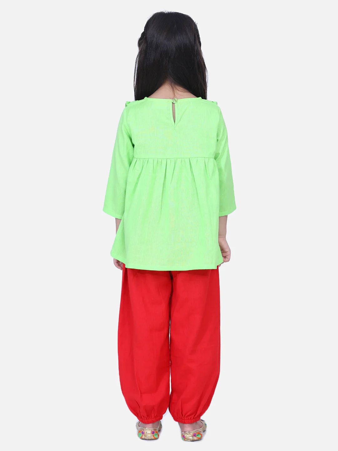 BownBee Girls Cotton Full Sleeve Top with Harem