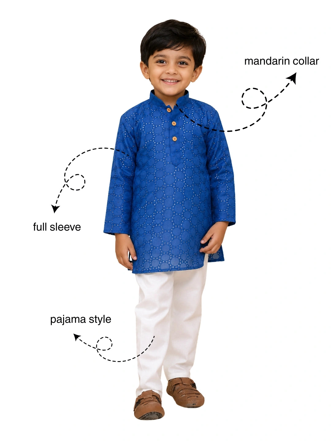 BownBee Full Sleeve Cotton Kurta with Pajama for Boys
