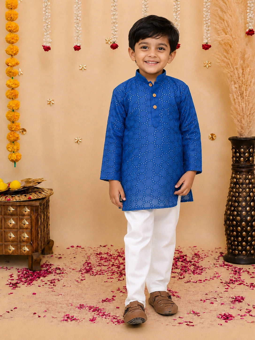 BownBee Full Sleeve Cotton Kurta with Pajama for Boys