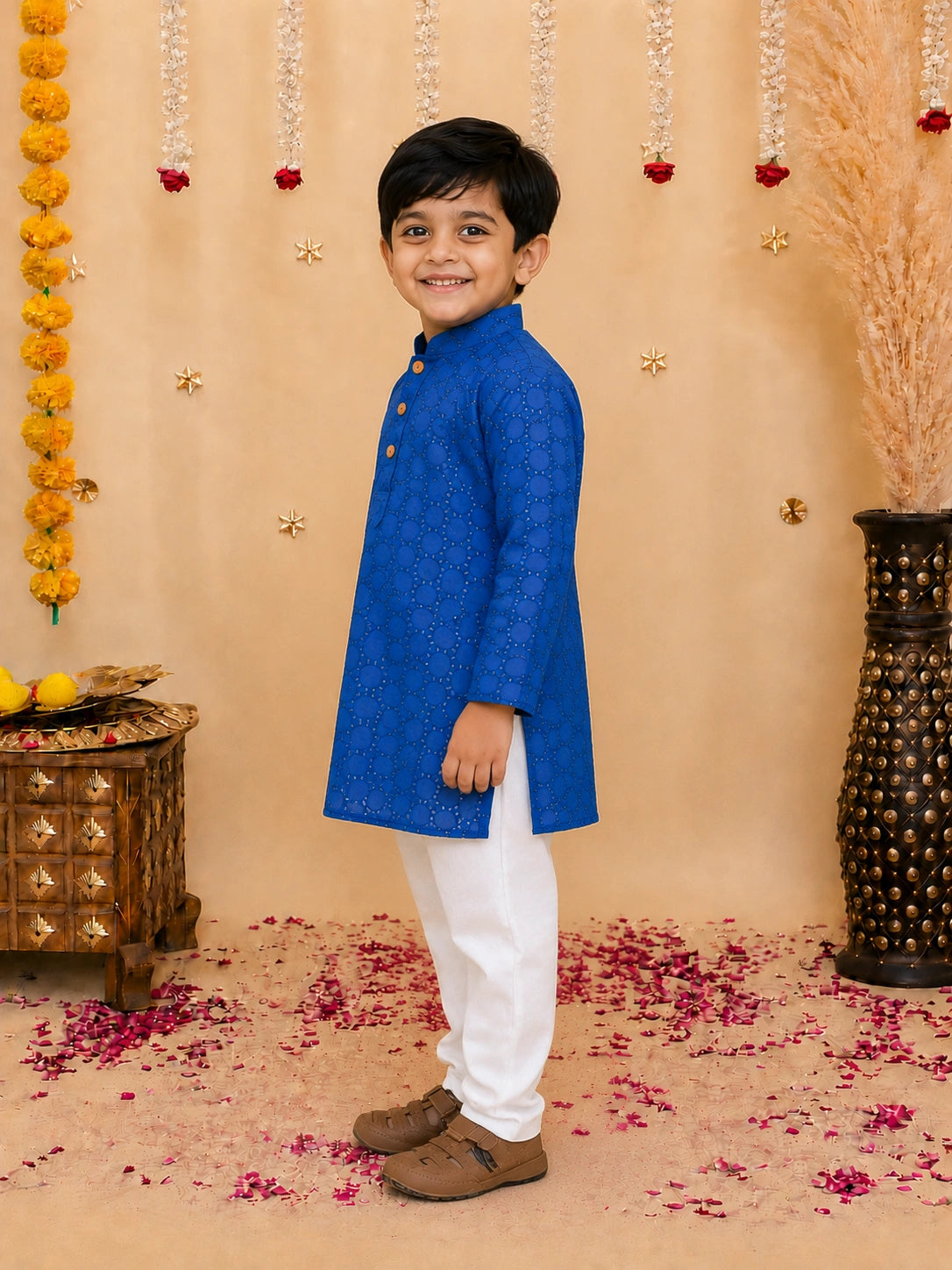 BownBee Full Sleeve Cotton Kurta with Pajama for Boys