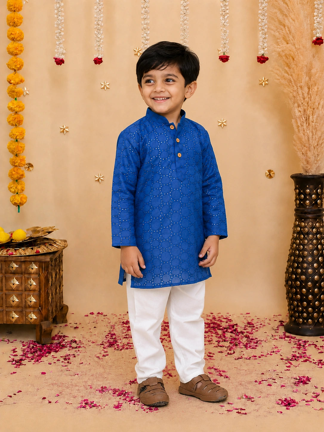 BownBee Full Sleeve Cotton Kurta with Pajama for Boys