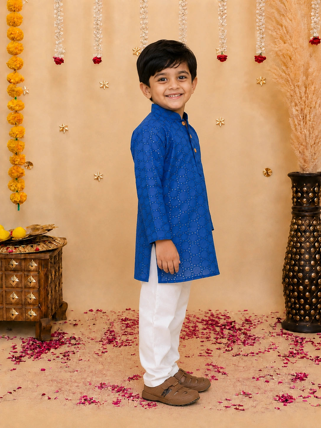 BownBee Full Sleeve Cotton Kurta with Pajama for Boys