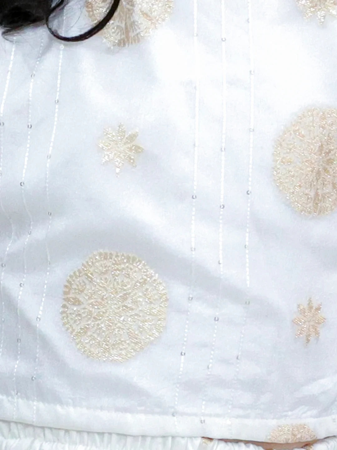 BownBee Pure Chanderi Halter Neck Top with Lehenga & Dupatta for Girls