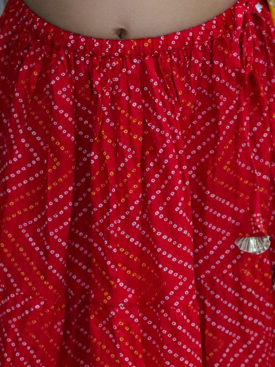 BownBee Halter Neck Pure Cotton Choli with Lehenga & Dupatta-Red
