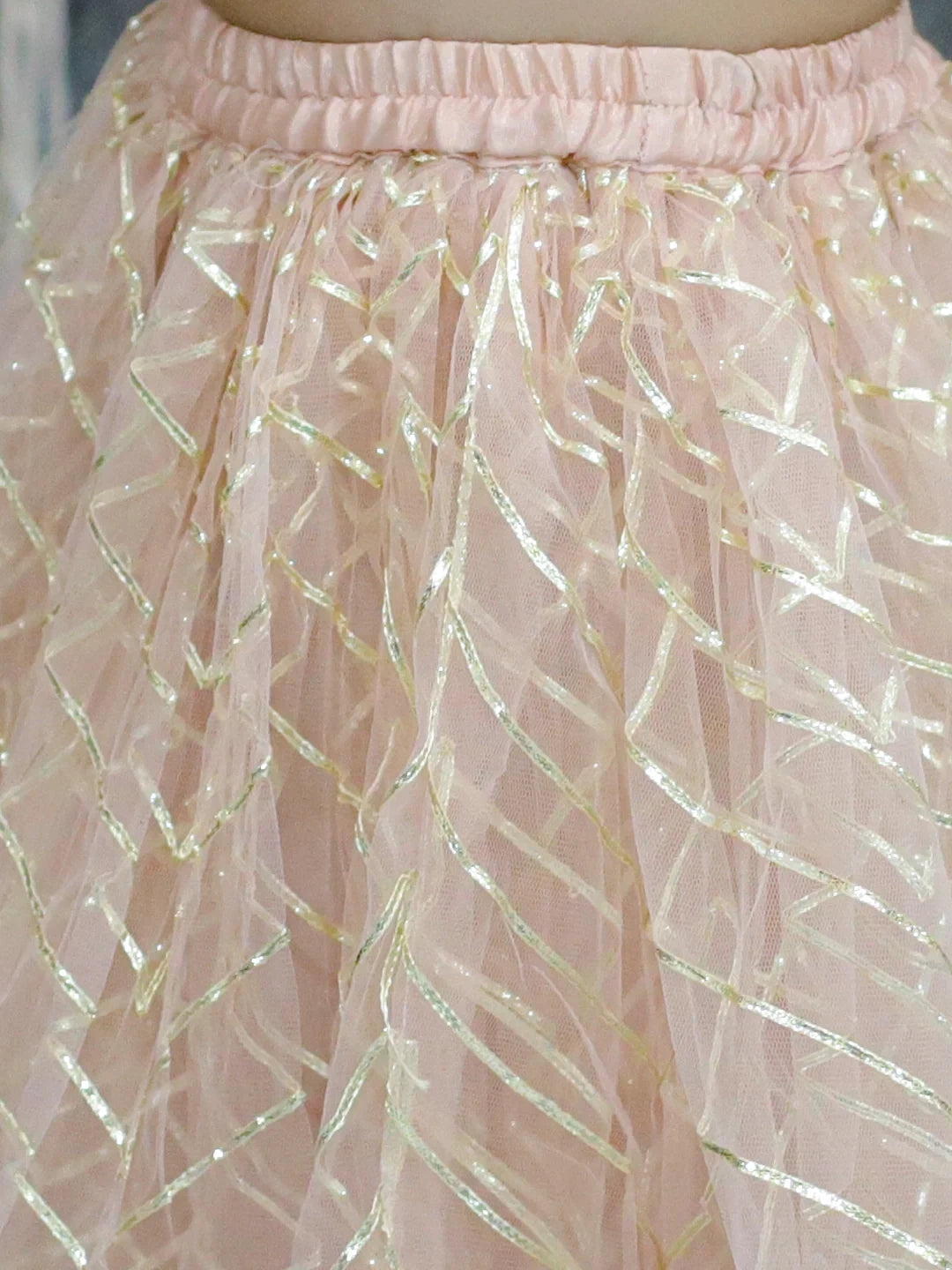 BownBee Net Choli with Heavy Net Lehenga & Dupatta for Girls