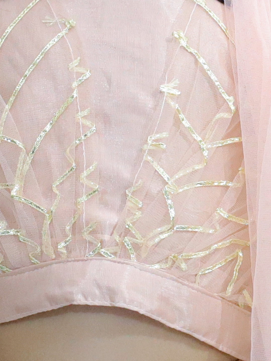 BownBee Net Choli with Heavy Net Lehenga & Dupatta for Girls- Pink