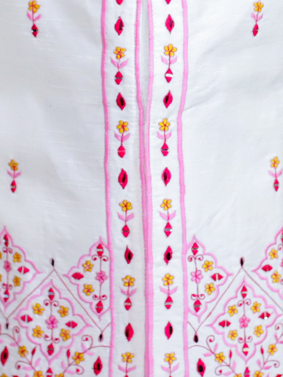 BownBee Embroidered Full Sleeve Sherwani with Pajama for Boys - White