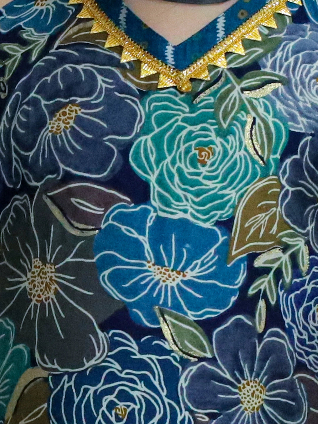 BownBee Printed Halter Neck Kurti with Harem Pants &  Dupatta