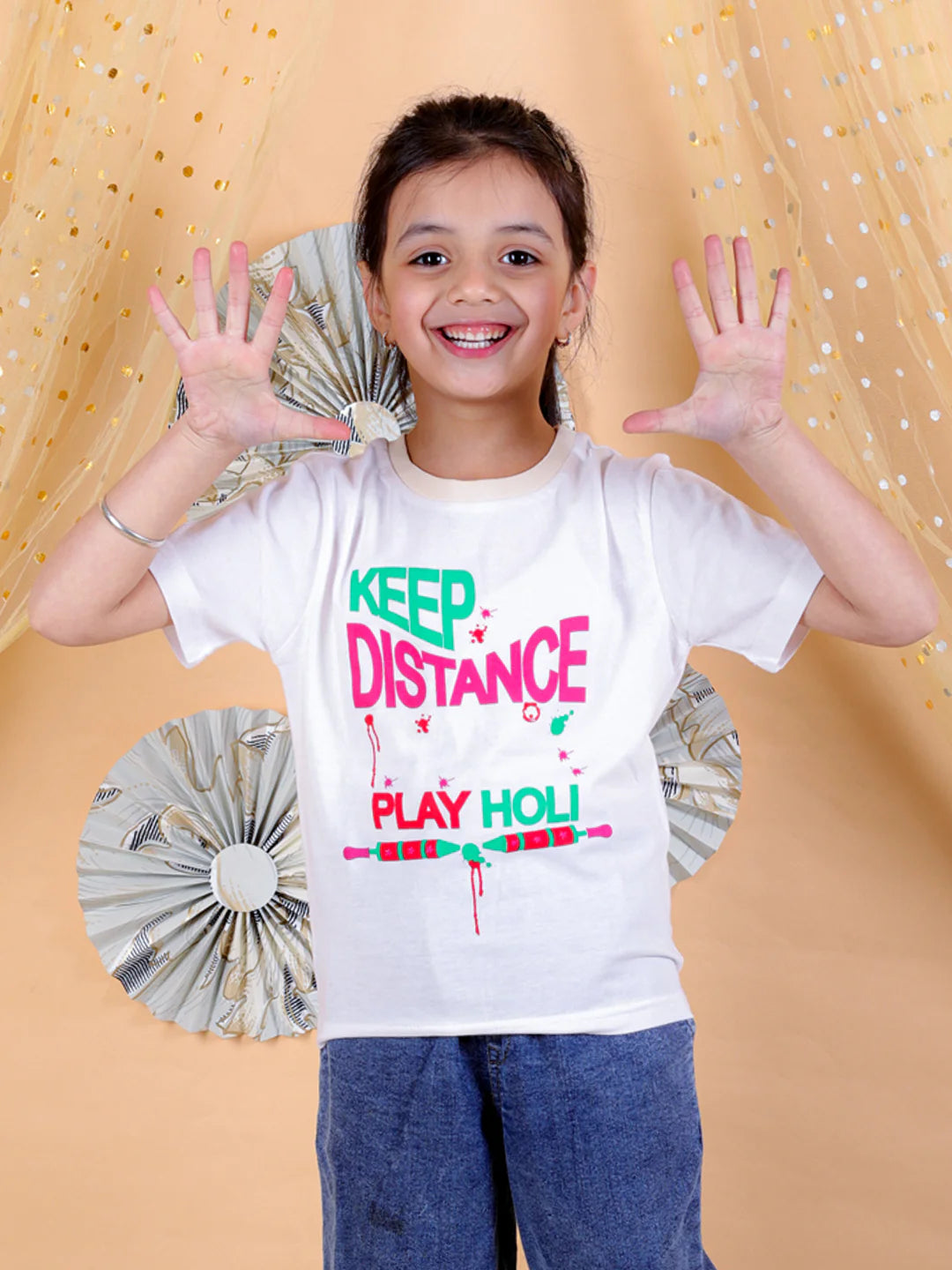 BownBee Unisex Holi Half Sleeve Round Neck Printed T