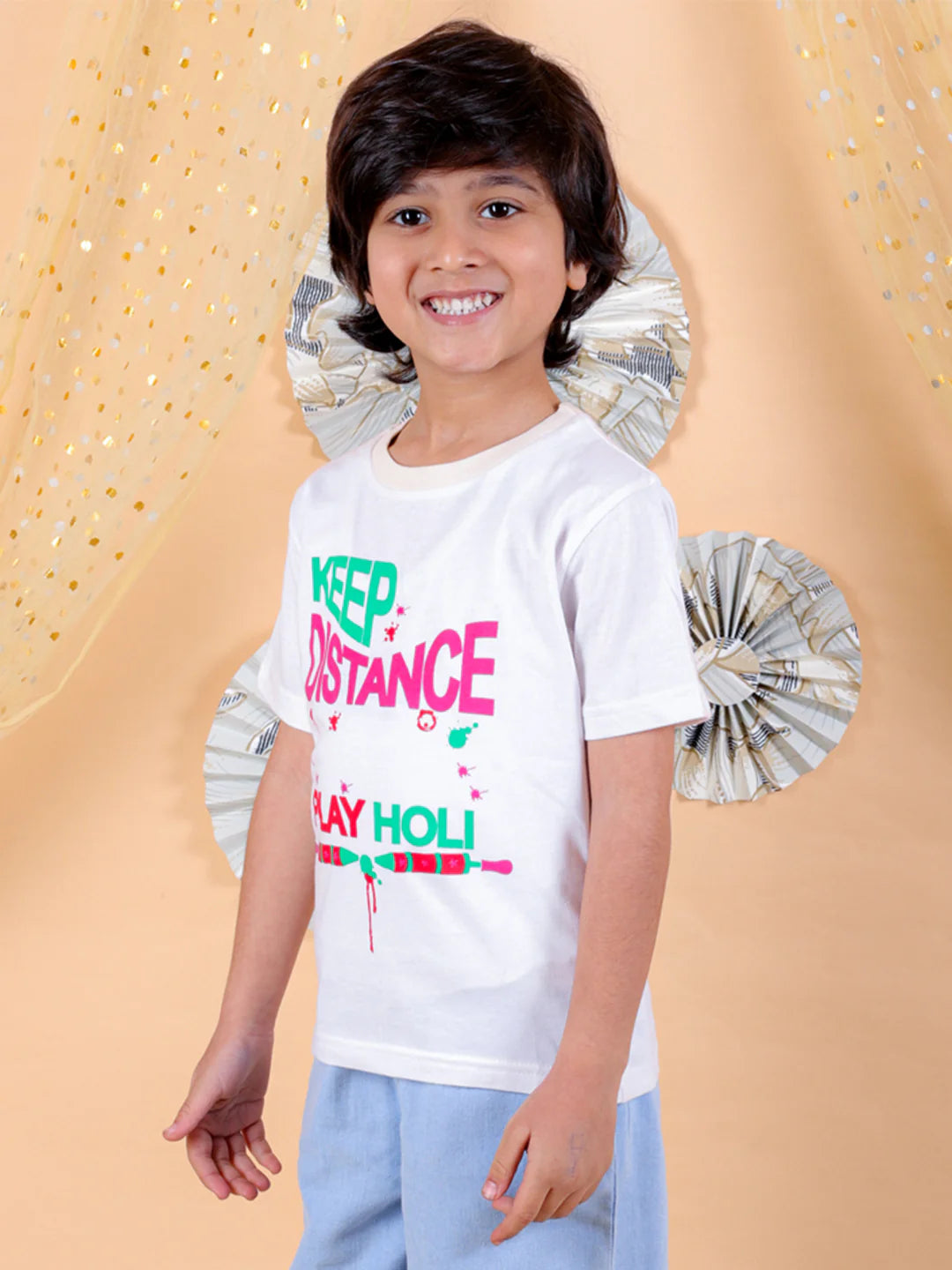 BownBee Unisex Holi Half Sleeve Round Neck Printed T