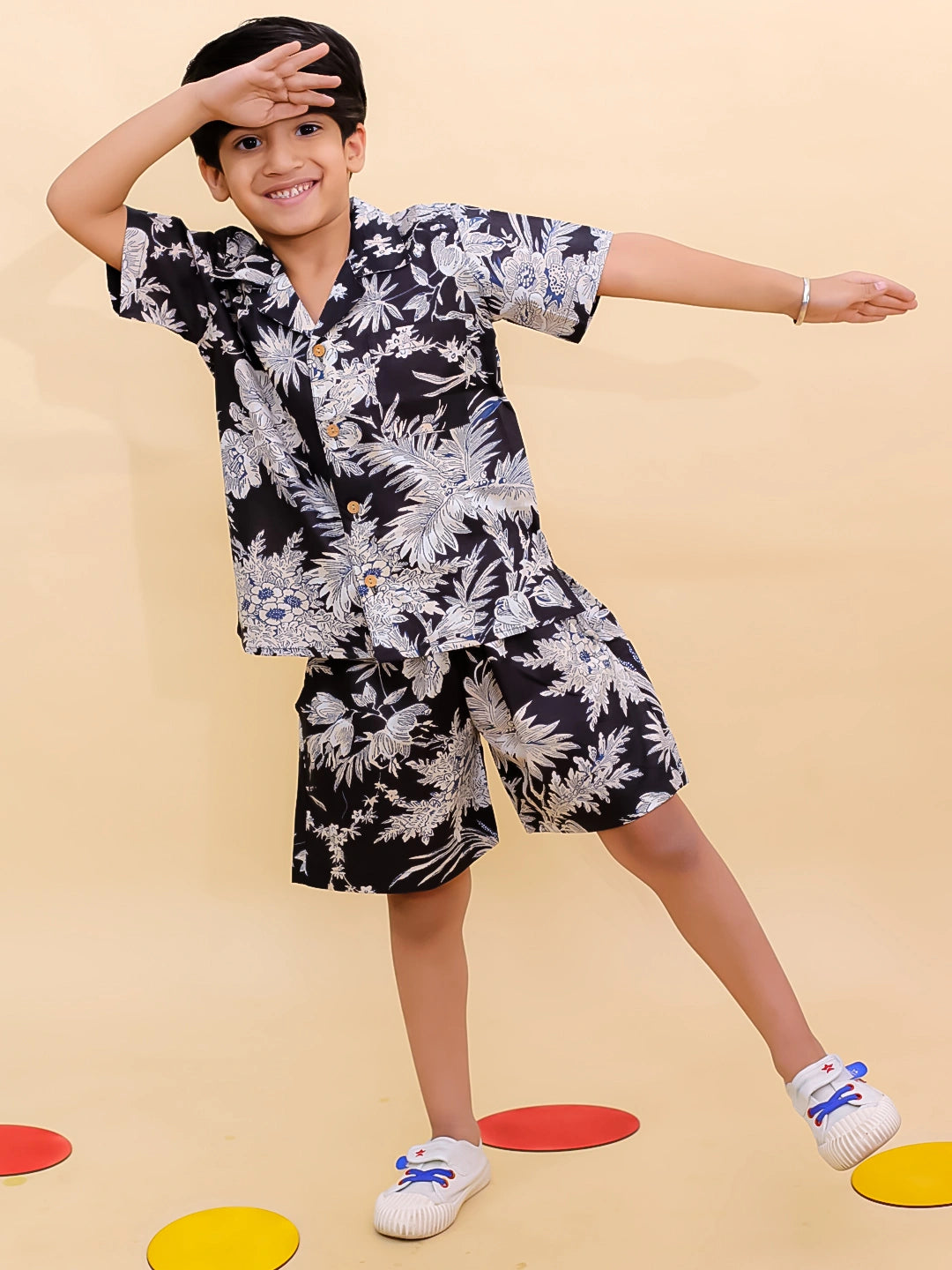 BownBee Summer Short Sleeve Pure cotton Printed Shorts And Shirt Set