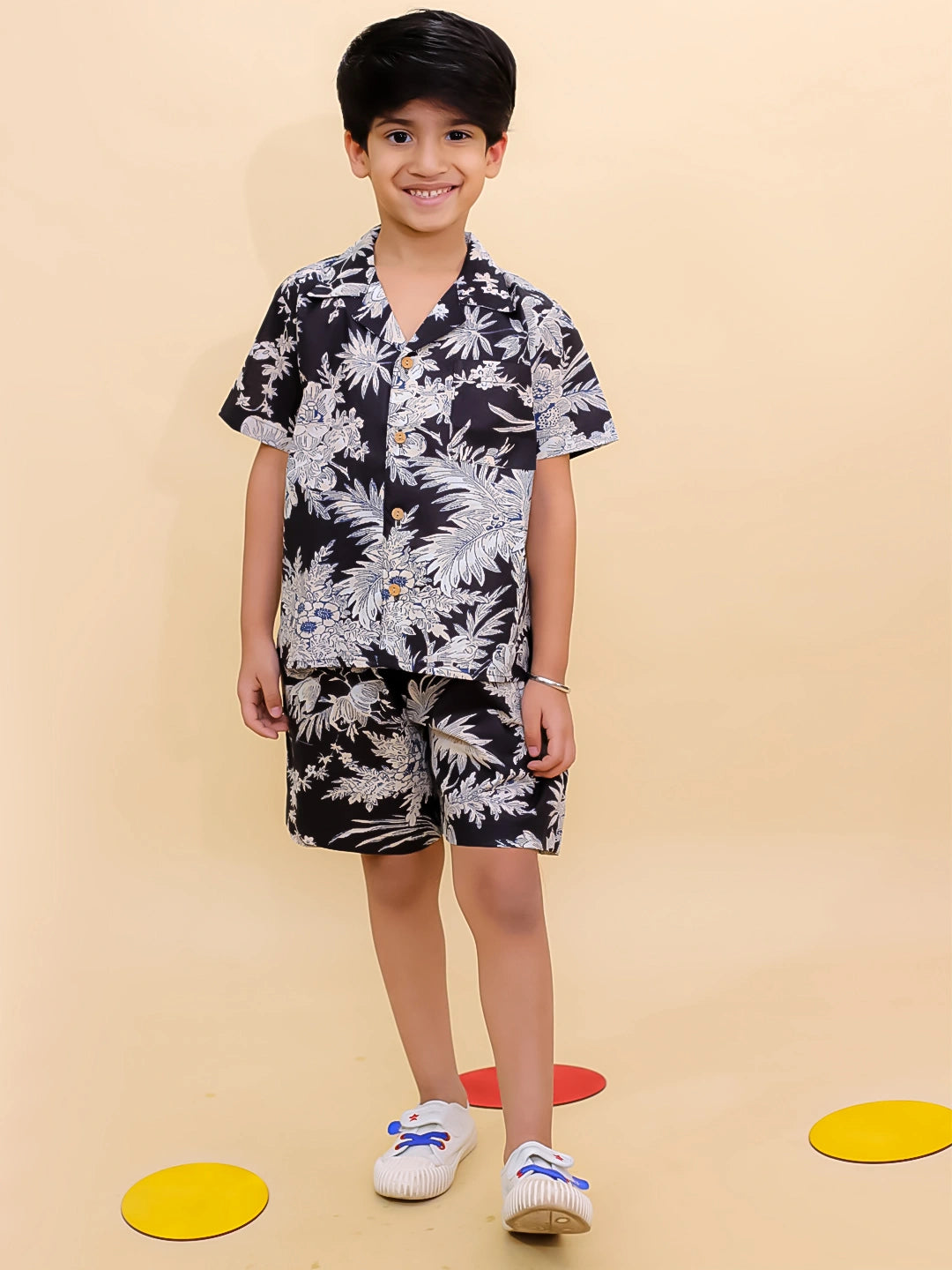 BownBee Summer Short Sleeve Pure cotton Printed Shorts And Shirt Set