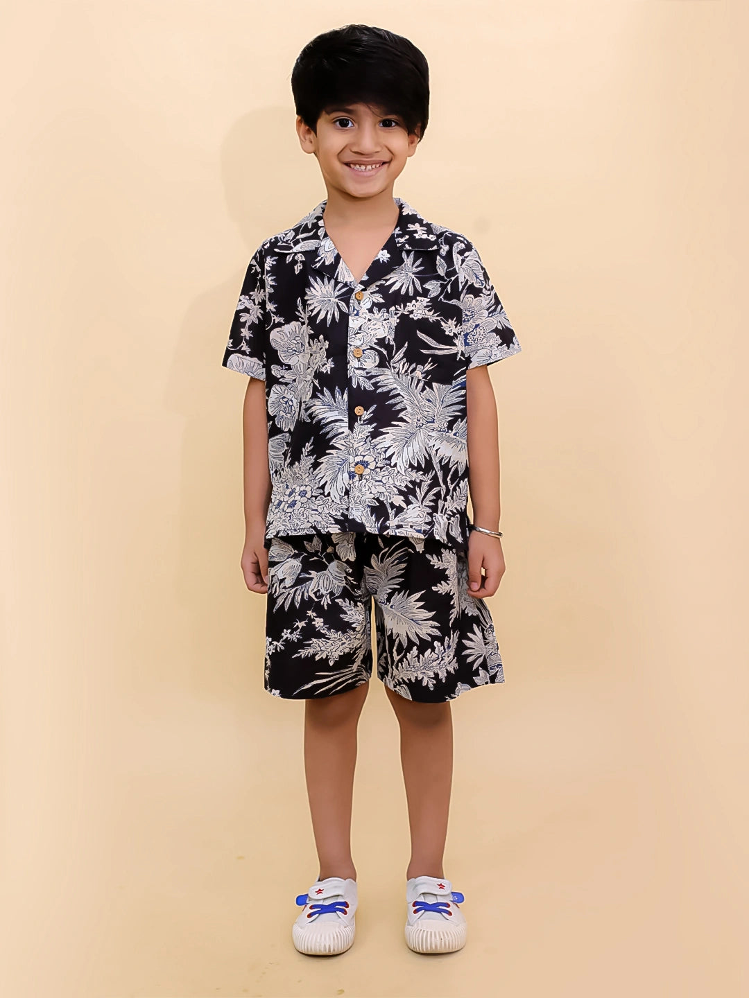 BownBee Summer Short Sleeve Pure cotton Printed Shorts And Shirt Set