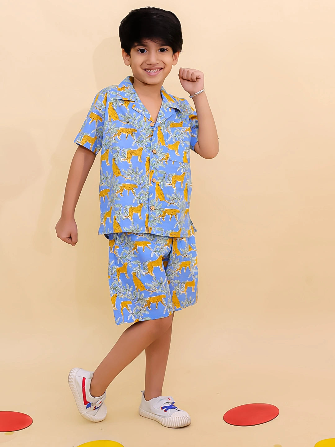 BownBee Summer Short Sleeve Pure cotton Printed Shorts And Shirt Set
