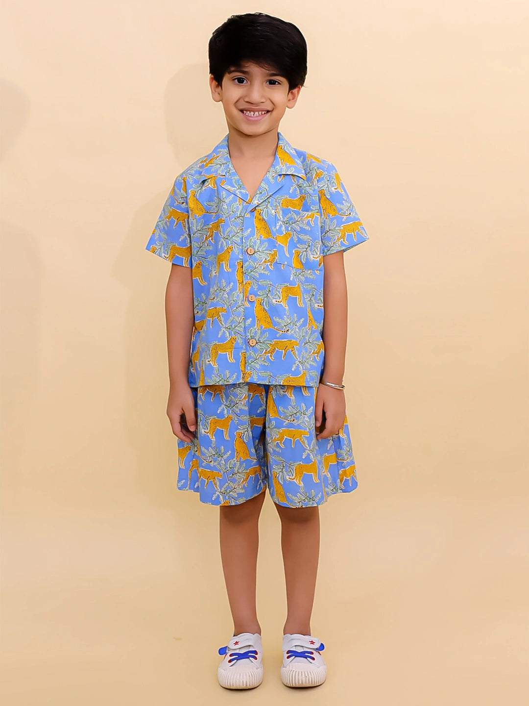 BownBee Summer Short Sleeve Pure cotton Printed Shorts And Shirt Set