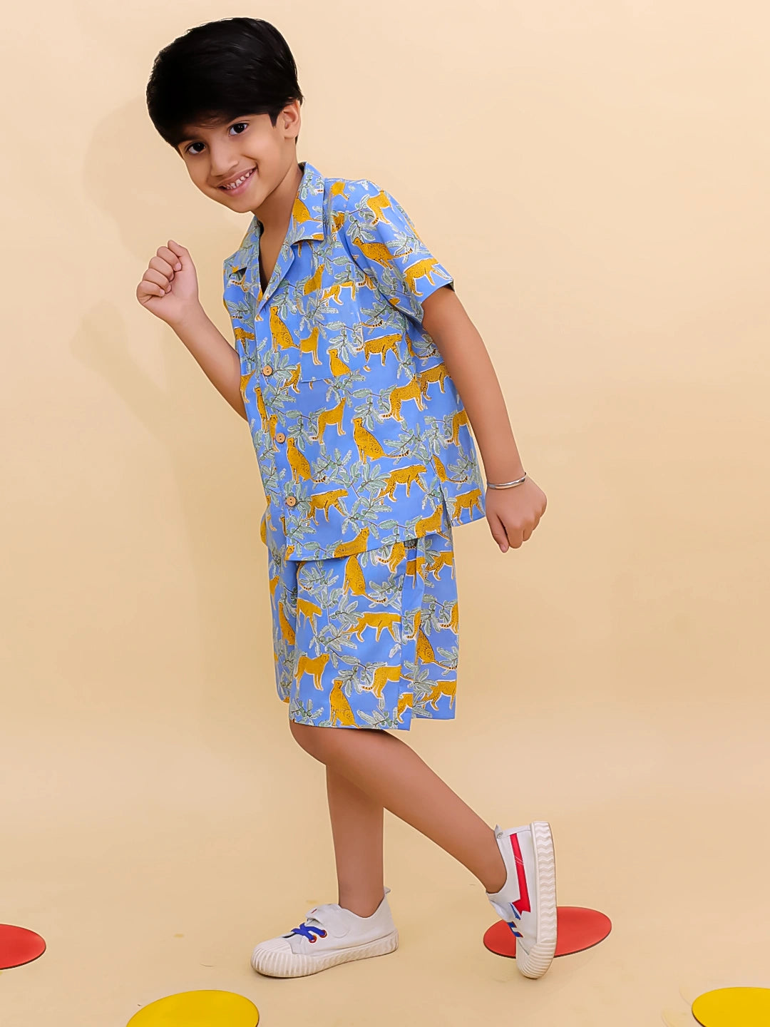 BownBee Summer Short Sleeve Pure cotton Printed Shorts And Shirt Set