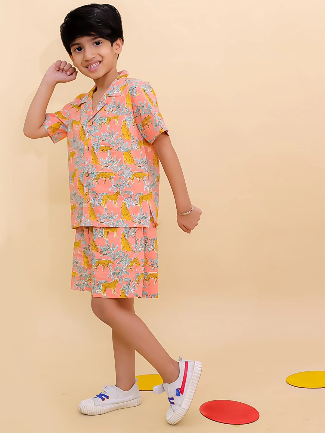 BownBee Summer Short Sleeve Pure cotton Printed Shorts And Shirt Set