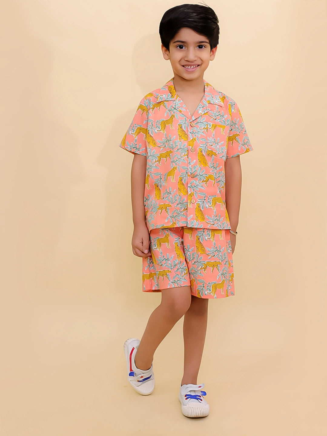 BownBee Summer Short Sleeve Pure cotton Printed Shorts And Shirt Set