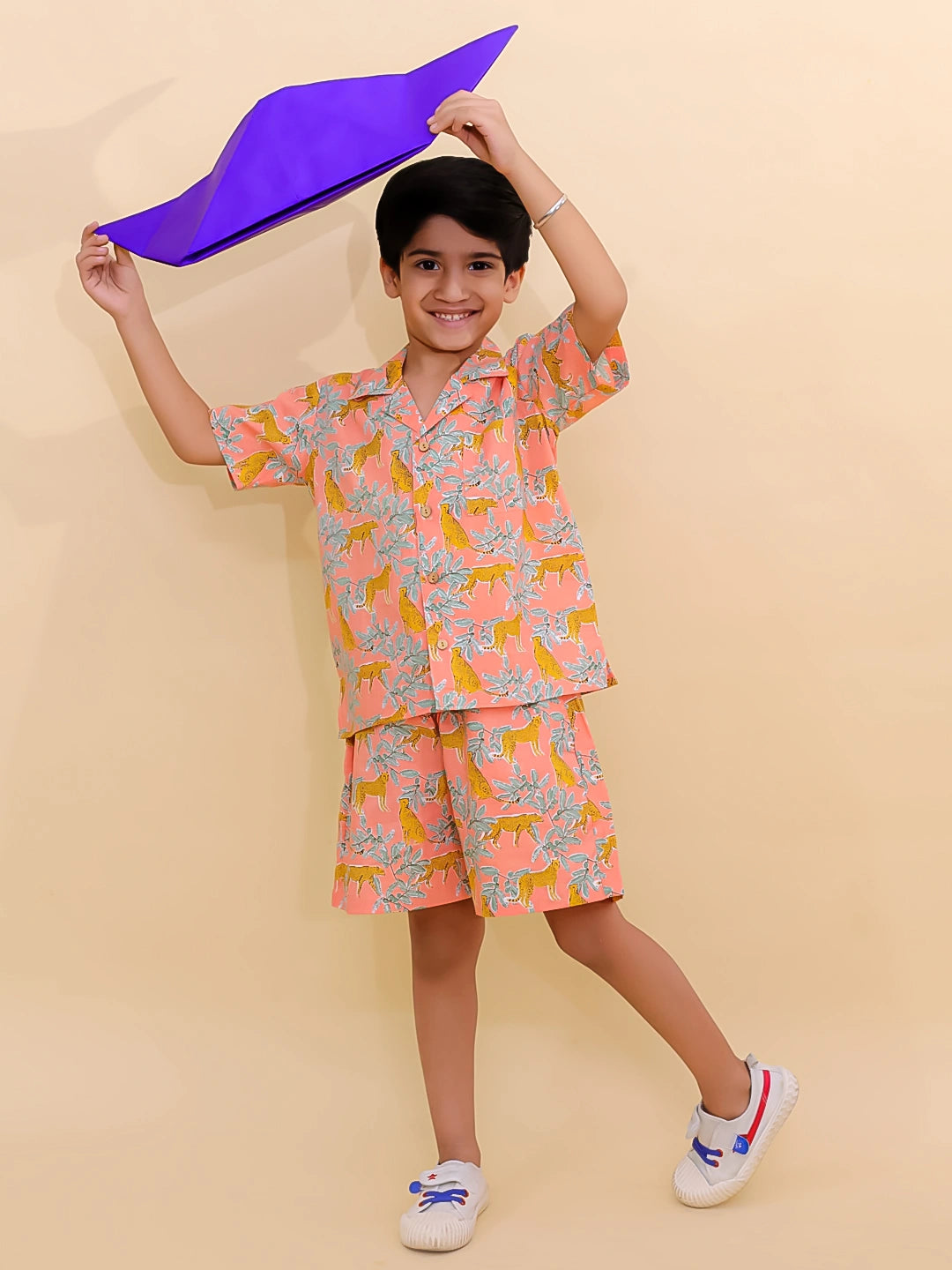 BownBee Summer Short Sleeve Pure cotton Printed Shorts And Shirt Set
