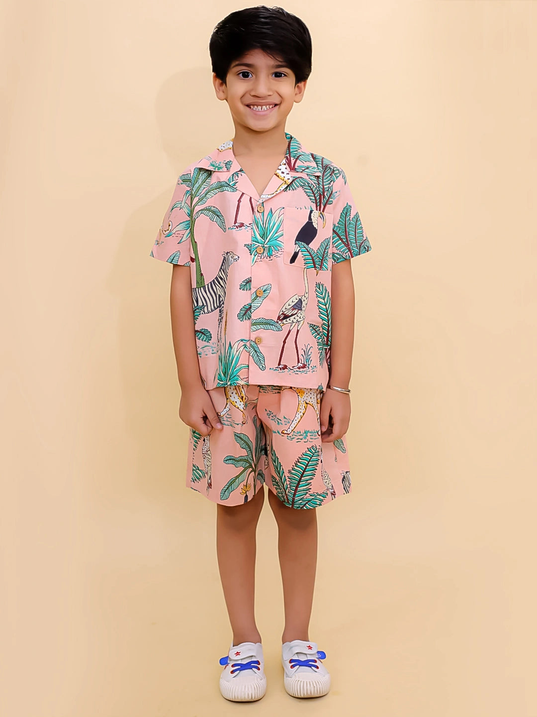 BownBee Summer Short Sleeve Pure cotton Printed Shorts And Shirt Set