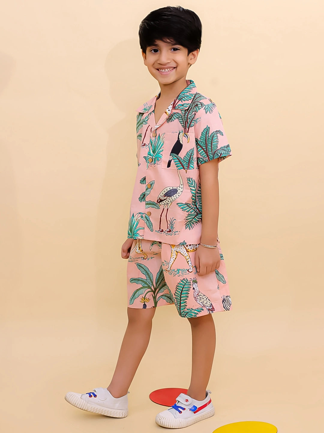 BownBee Summer Short Sleeve Pure cotton Printed Shorts And Shirt Set