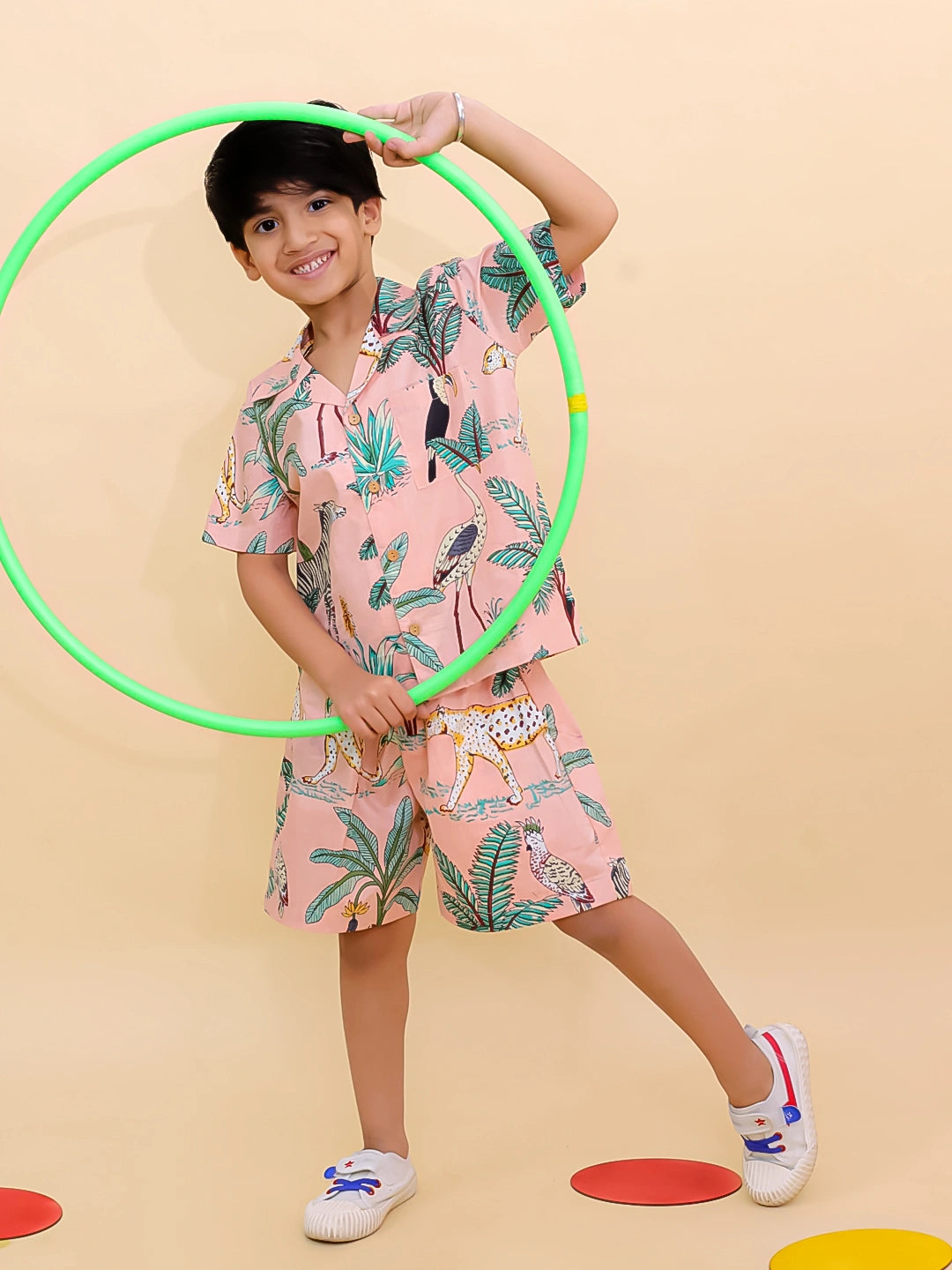 BownBee Summer Short Sleeve Pure cotton Printed Shorts And Shirt Set