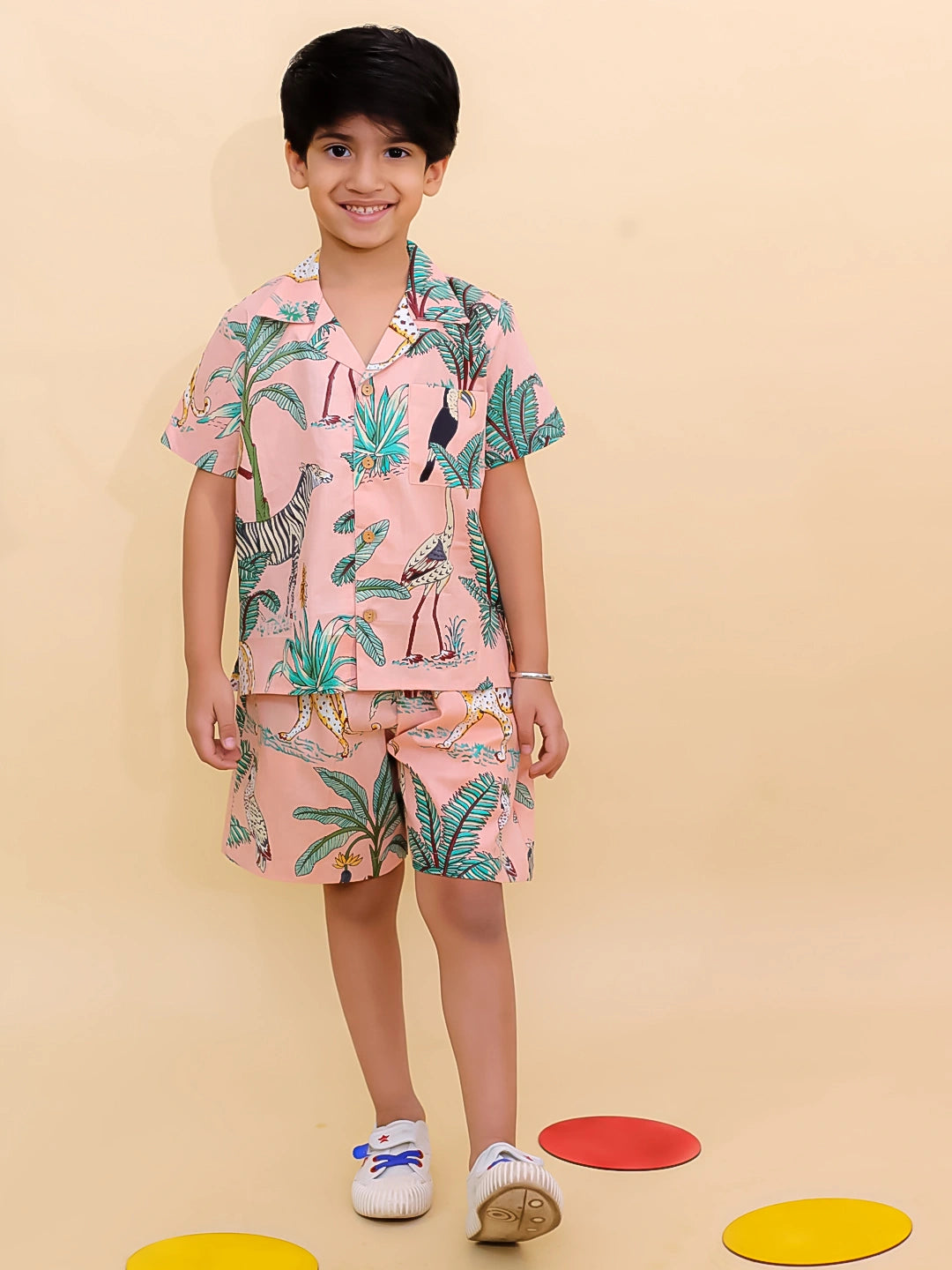 BownBee Summer Short Sleeve Pure cotton Printed Shorts And Shirt Set