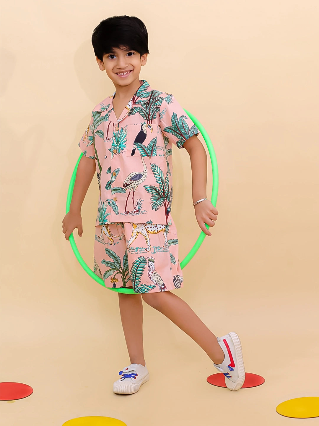 BownBee Summer Short Sleeve Pure cotton Printed Shorts And Shirt Set