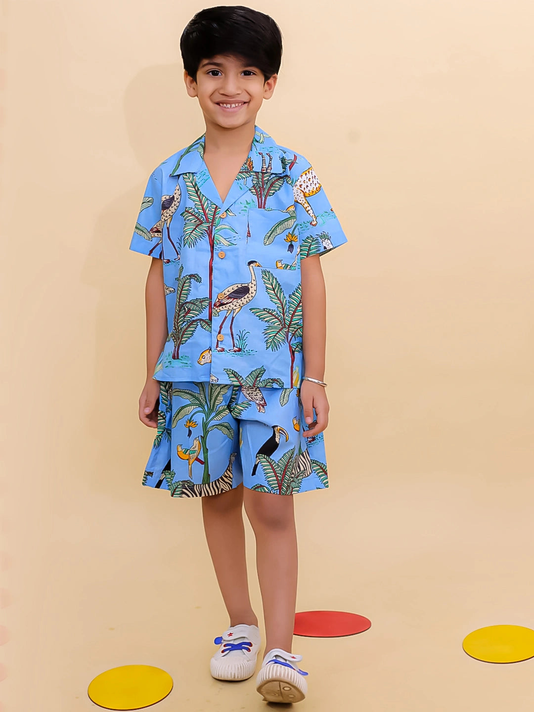 BownBee Summer Short Sleeve Pure cotton Printed Shorts And Shirt Set
