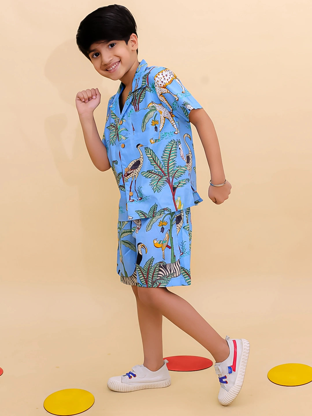 BownBee Summer Short Sleeve Pure cotton Printed Shorts And Shirt Set