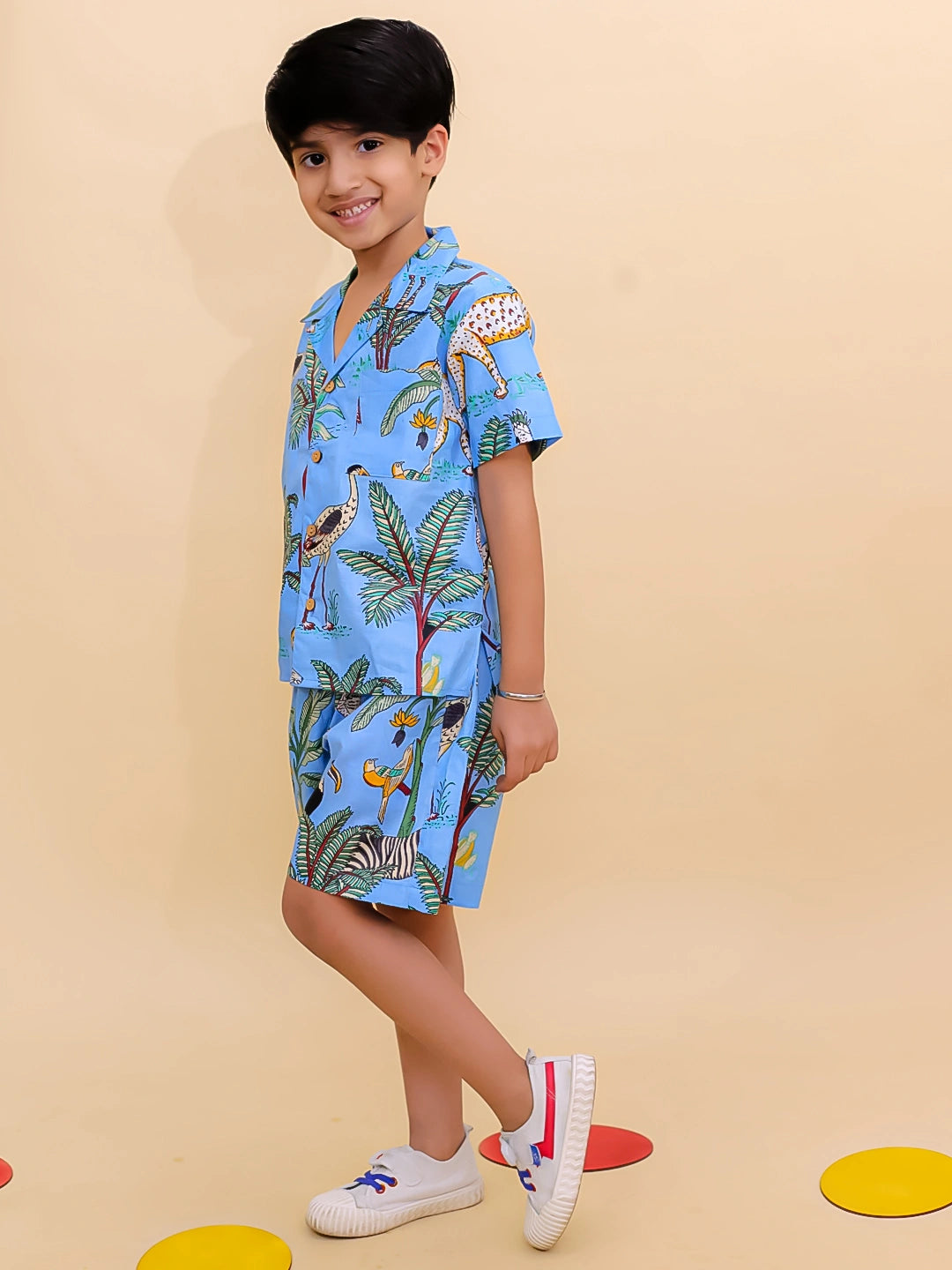 BownBee Summer Short Sleeve Pure cotton Printed Shorts And Shirt Set