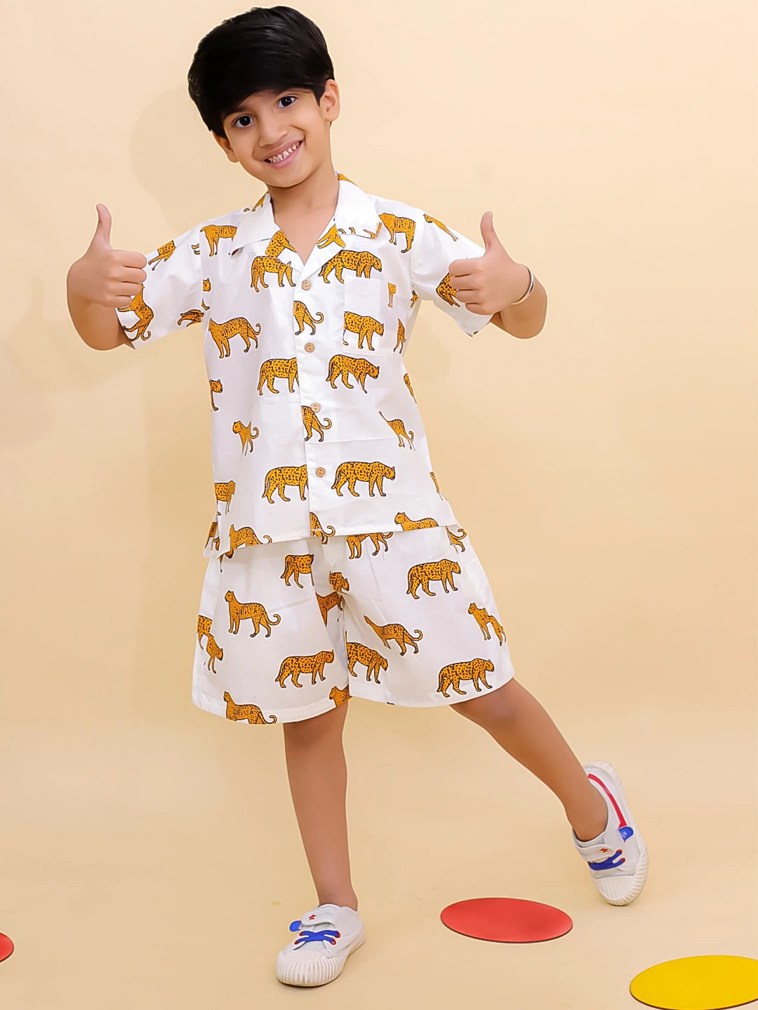BownBee Summer Short Sleeve Pure cotton Printed Shorts And Shirt Set