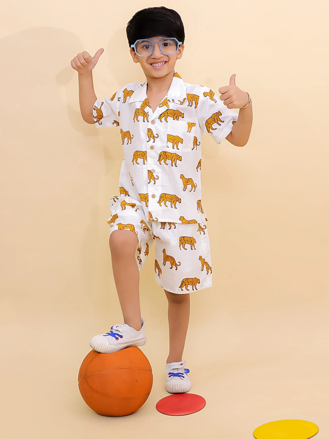 BownBee Summer Short Sleeve Pure cotton Printed Shorts And Shirt Set