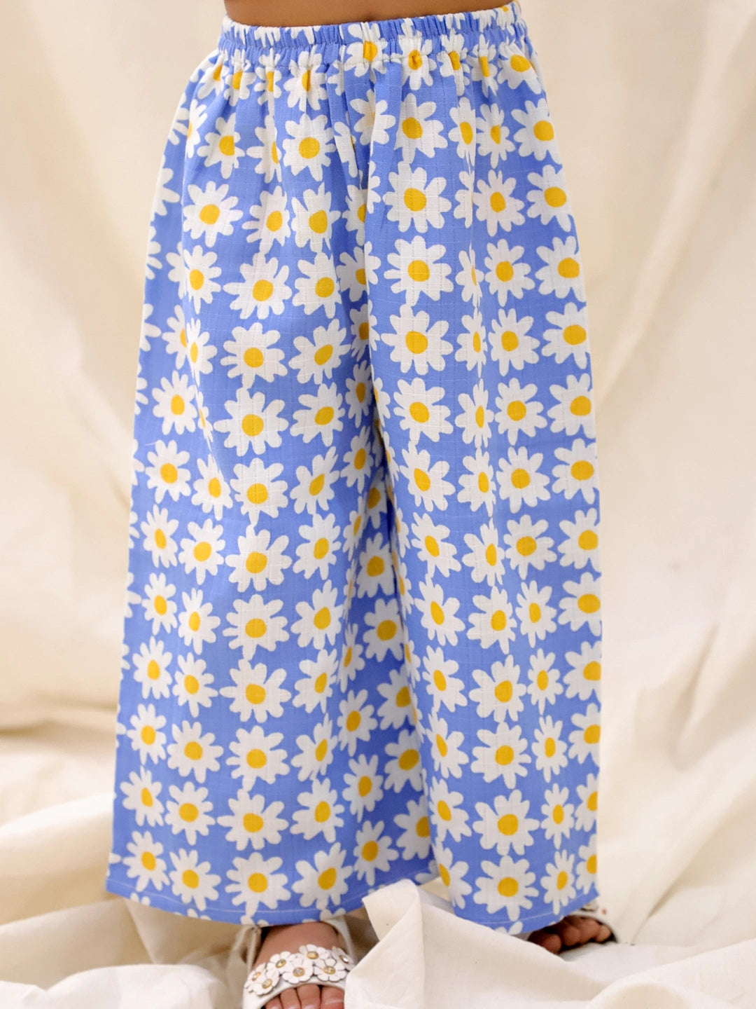 BownBee Summer Sleeveless Pure Cotton Printed Top & Culottes Set For Girls