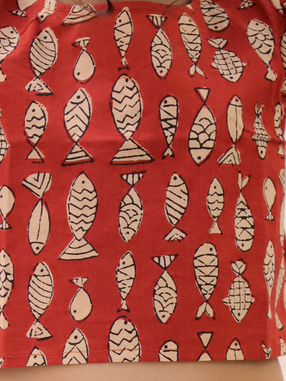 BownBee Pure Cotton Fish Printed Clothing Set & Shirt Sibling Set - Maroon