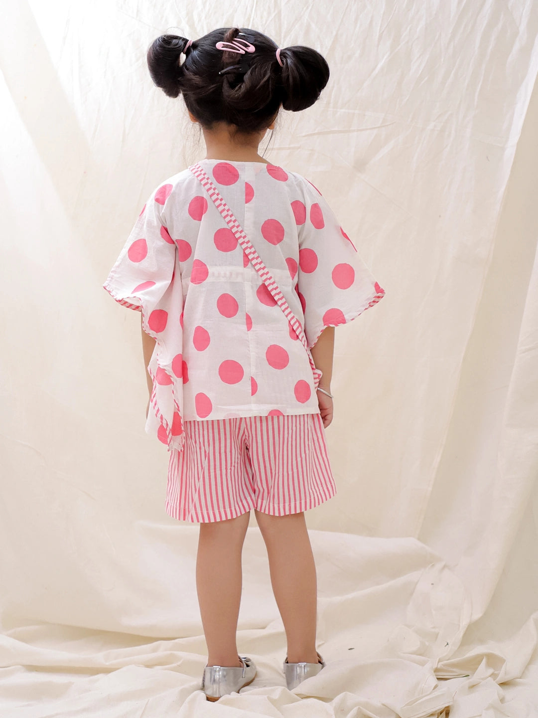 BownBee Summer Pure Cotton Printed Kaftan & Shorts Set For Girls - Yellow