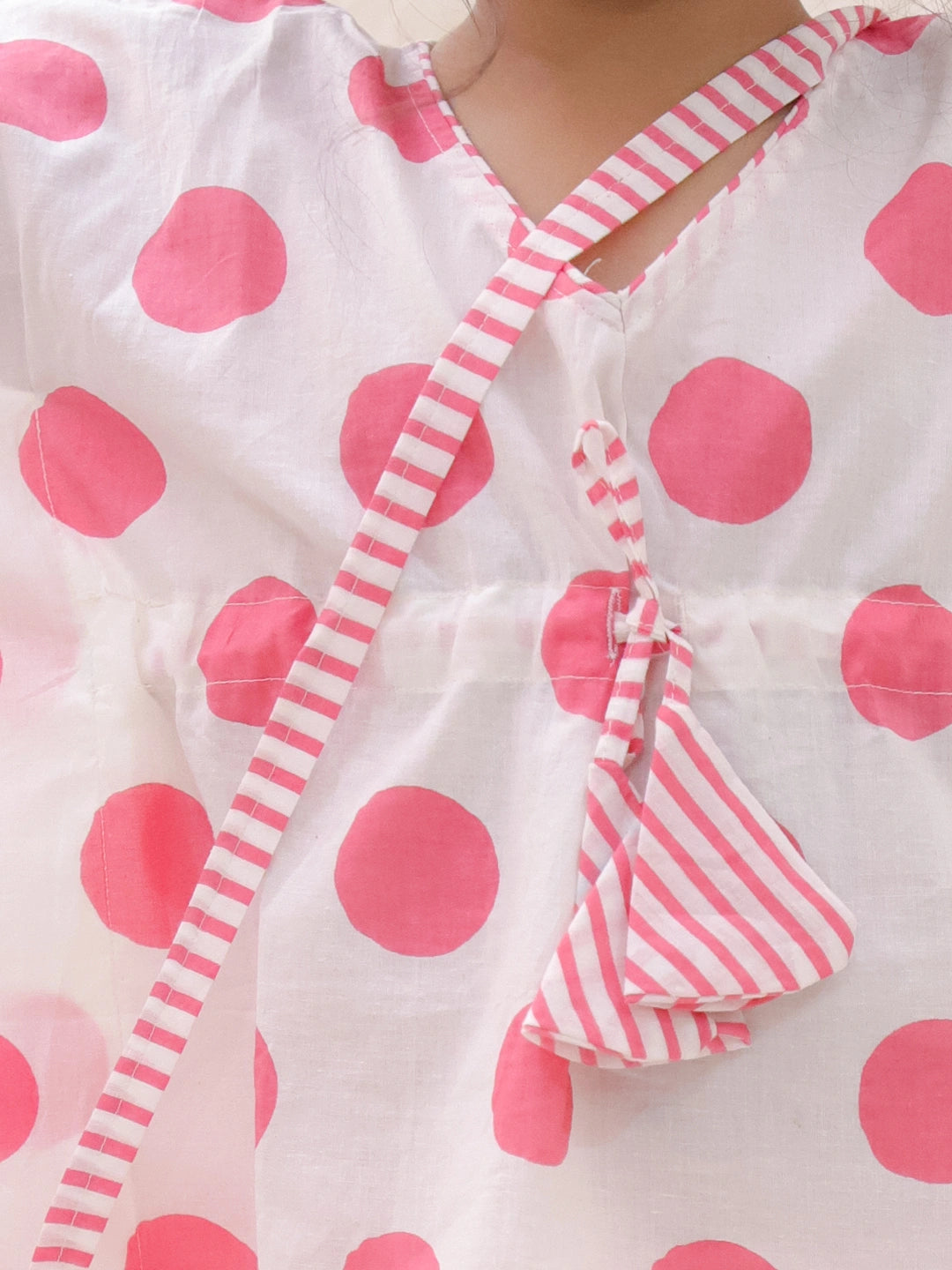 BownBee Summer Pure Cotton Printed Kaftan & Shorts Set For Girls - Fushia Pink