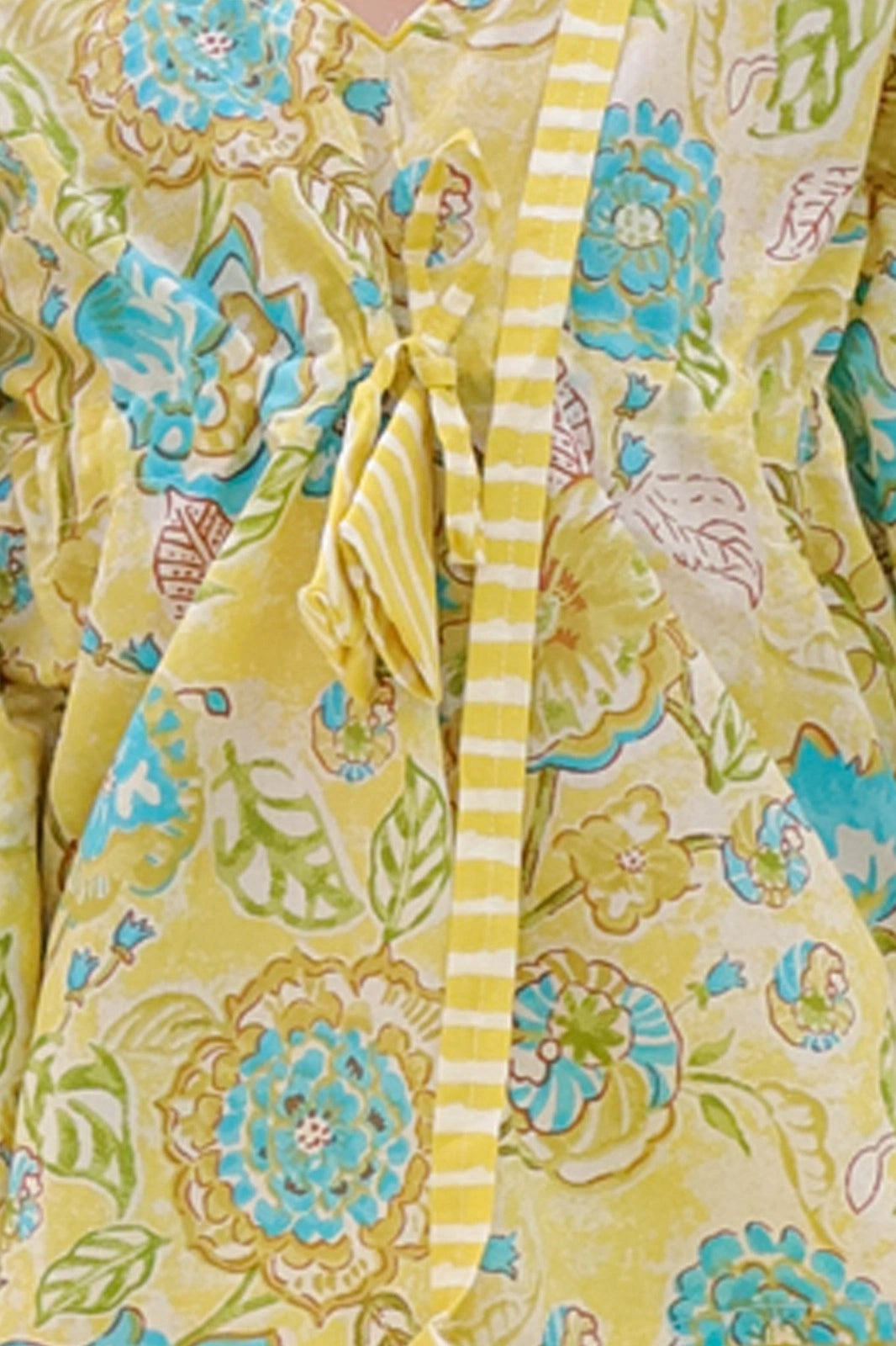 BownBee Summer Pure Cotton Printed Kaftan & Shorts Set For Girls - Fushia Pink