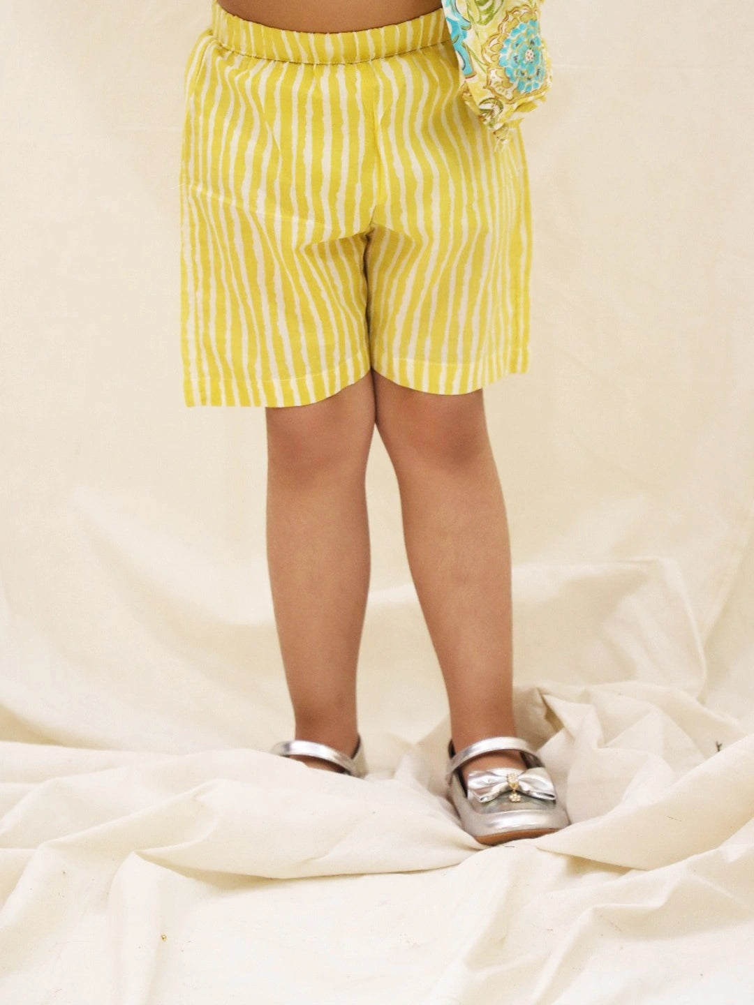 BownBee Summer Pure Cotton Printed Kaftan & Shorts Set For Girls - Pink