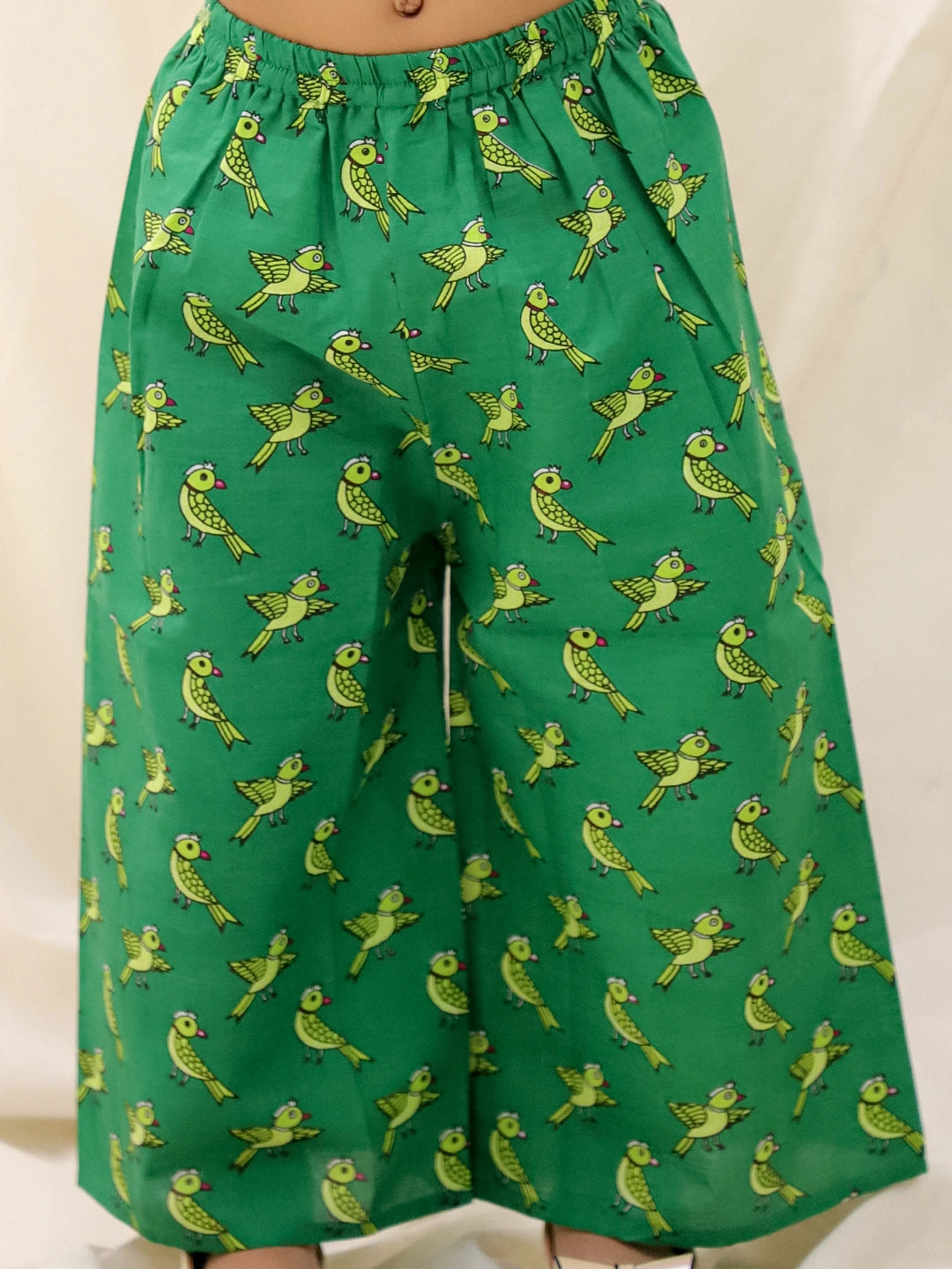 BownBee Summer Sleeveless Pure Cotton Printed Top & Palazo Set For Girls