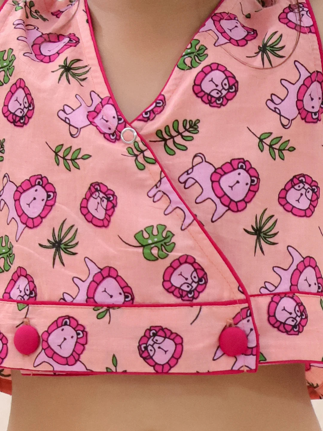 BownBee Summer Sleeveless Pure Cotton Printed Top & Palazo Set For Girls
