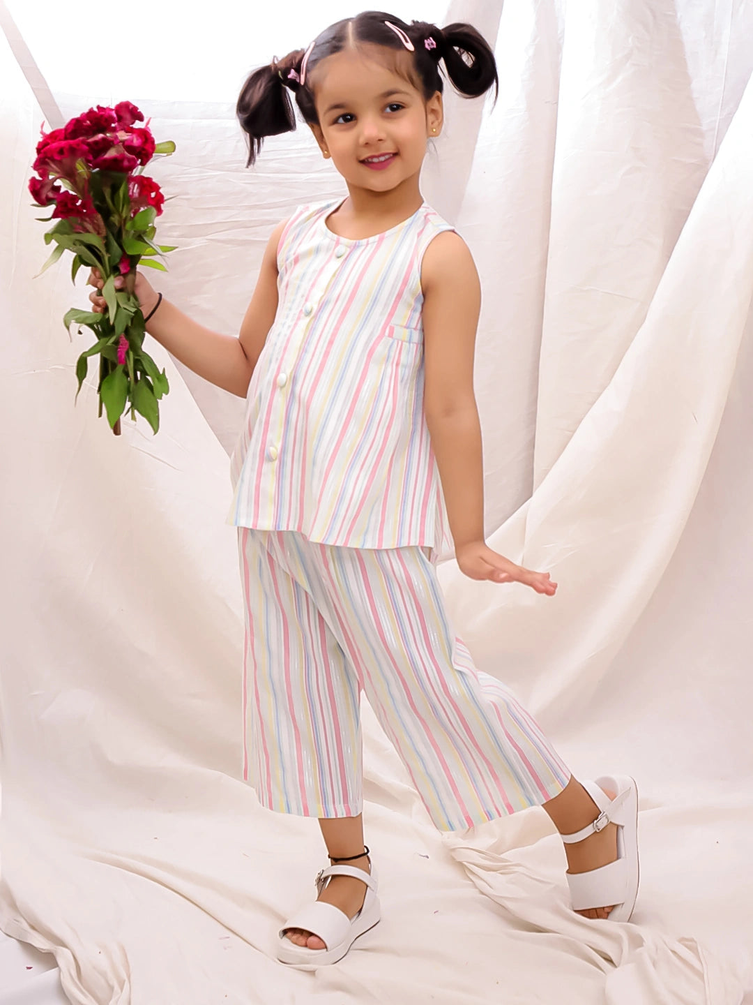 BownBee Cotton Sleeveless Top & Palazzo Set