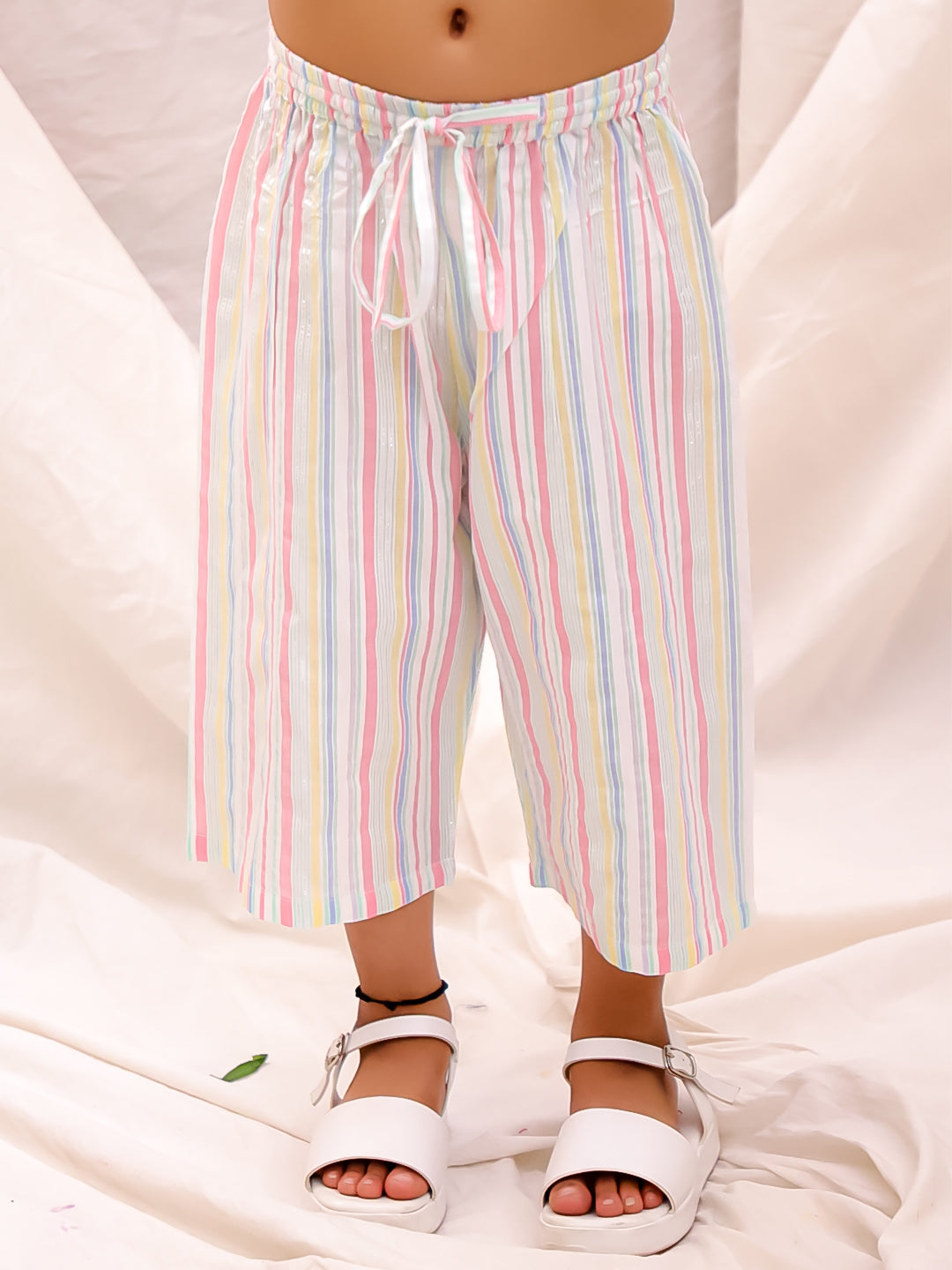 BownBee Cotton Sleeveless Top & Palazzo Set - Off White