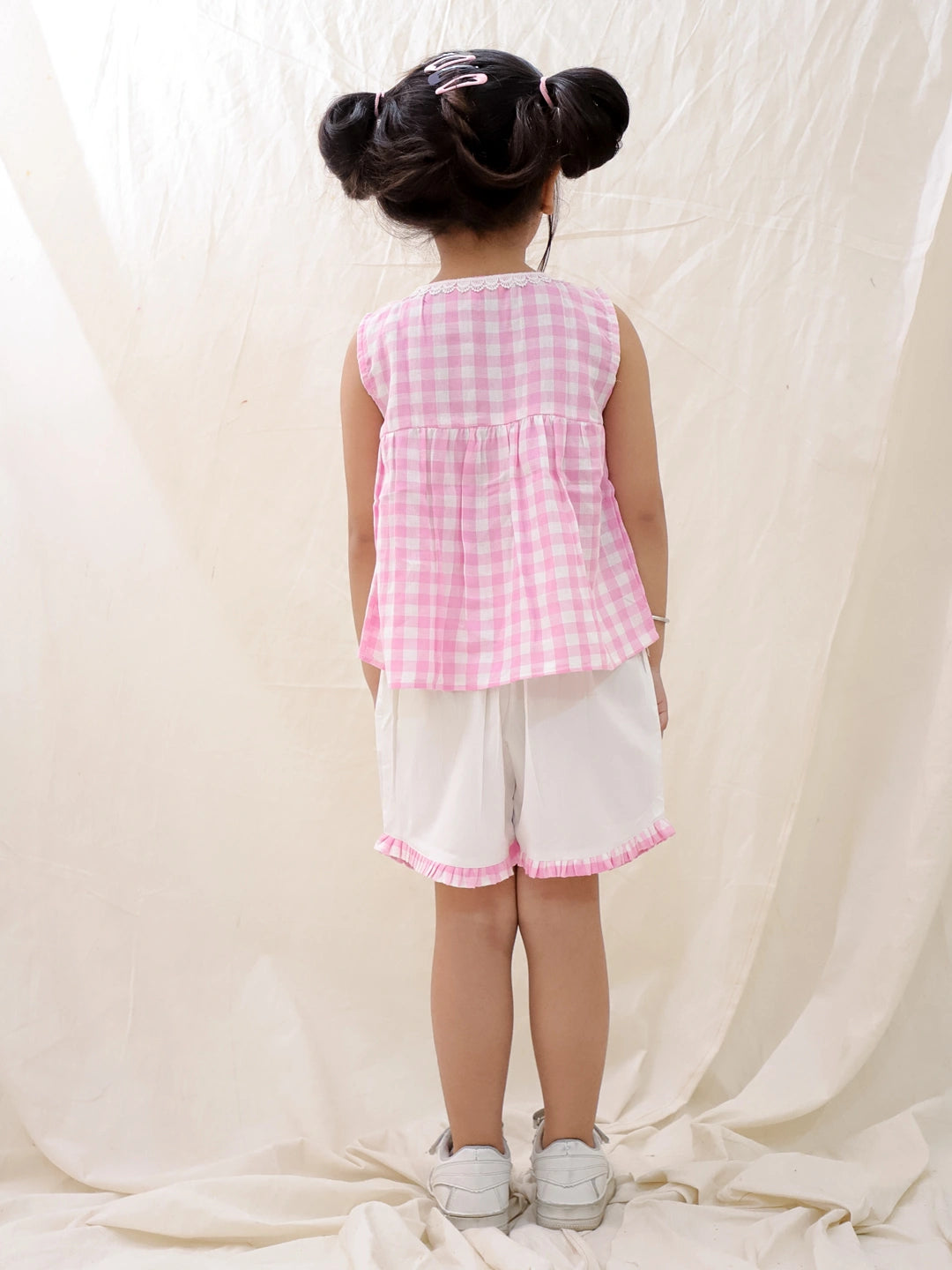 BownBee Summer Sleeveless Pure Cotton Printed Top & Shorts Set For Girls