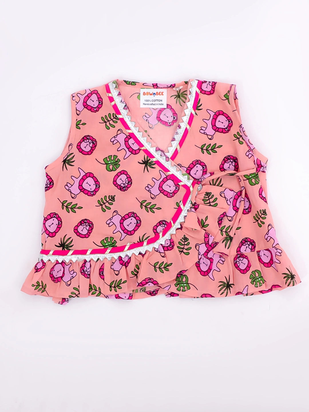 Bownbee Girls Cotton Clothing Set For Infants  - Floral - Blue