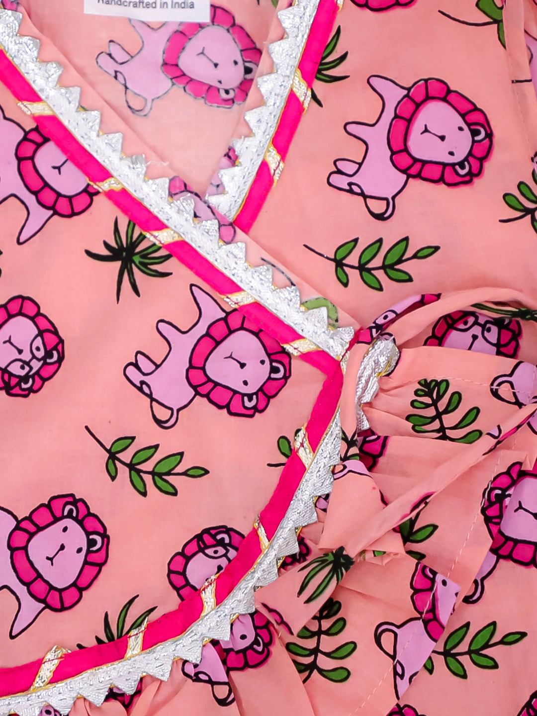 Bownbee Girls Cotton Clothing Set For Infants  - Animal Print - Pink