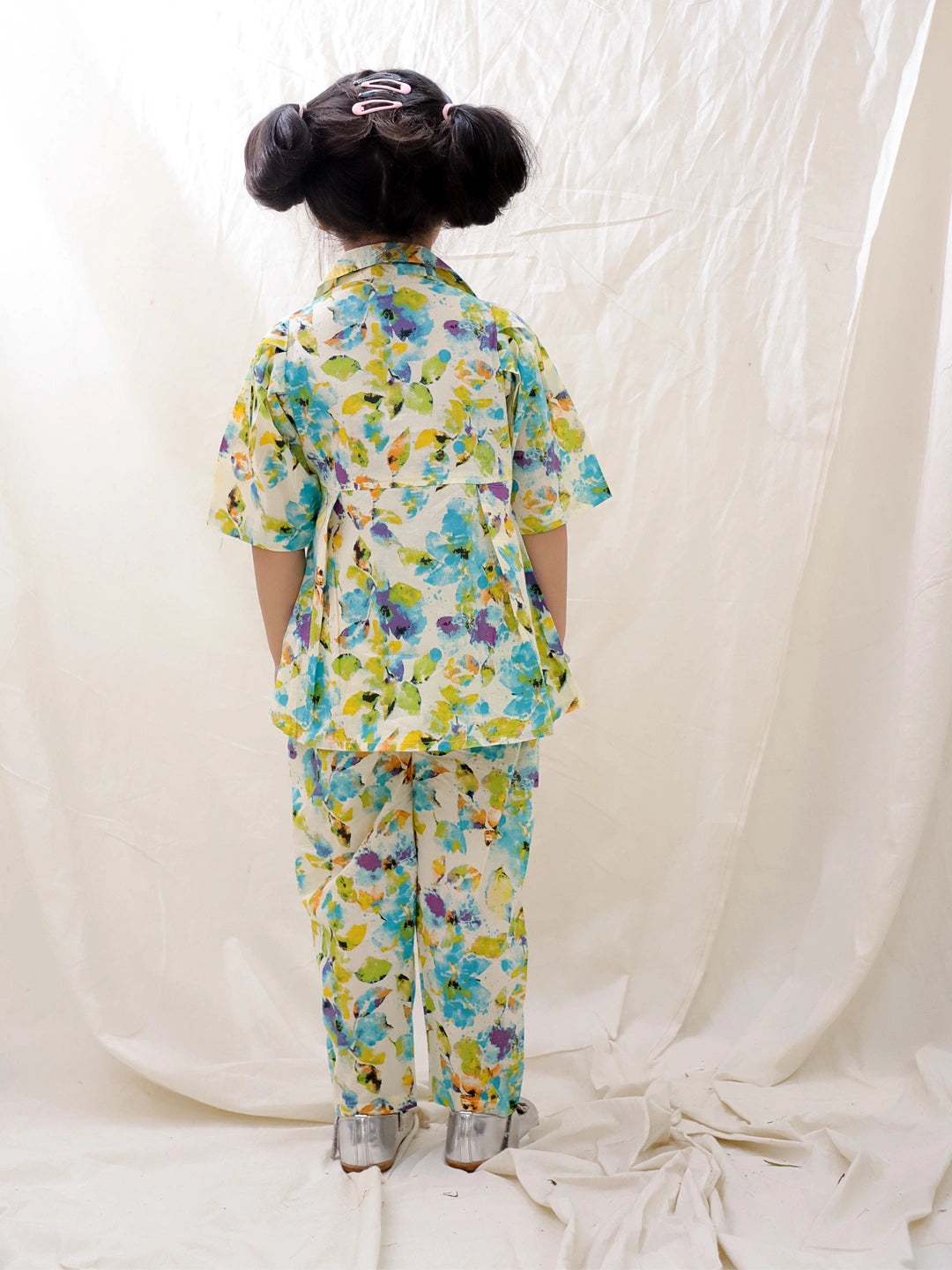 BownBee Short Sleeves Pure Cotton Top & Pants Set For Girls