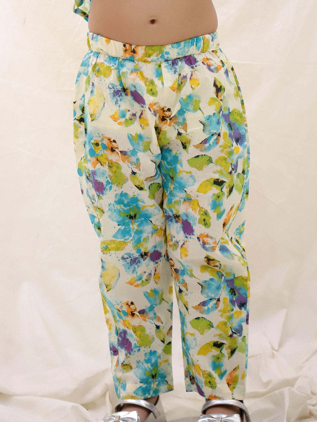 BownBee Short Sleeves Pure Cotton Top & Pants Set For Girls