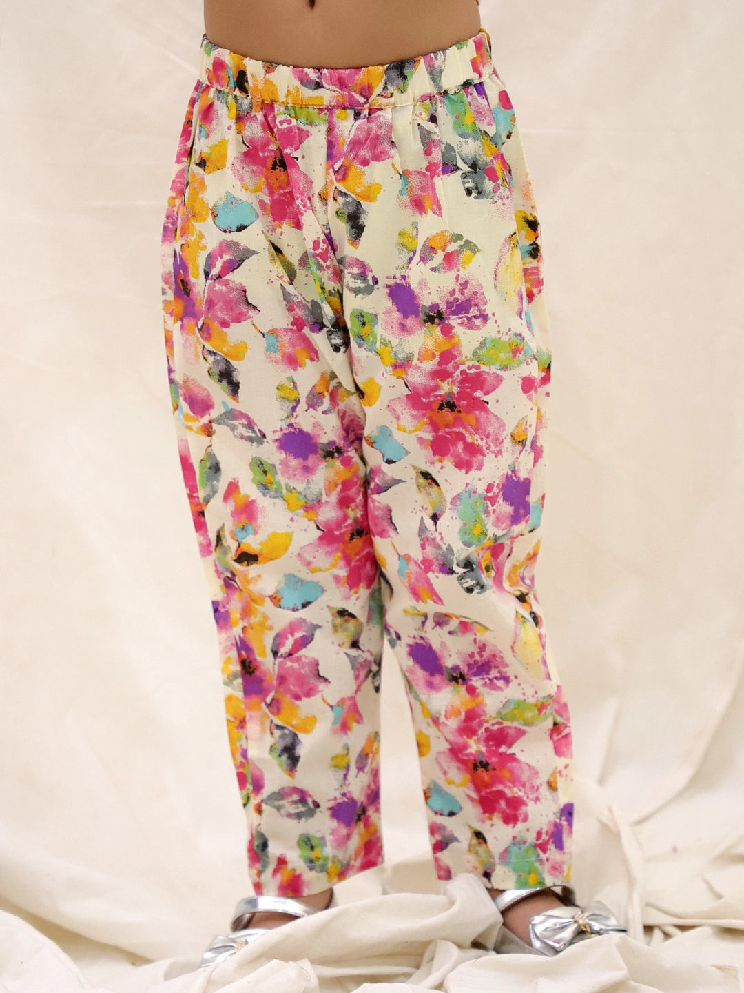BownBee Short Sleeves Pure Cotton Top & Pants Set For Girls